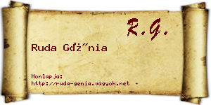 Ruda Génia névjegykártya
